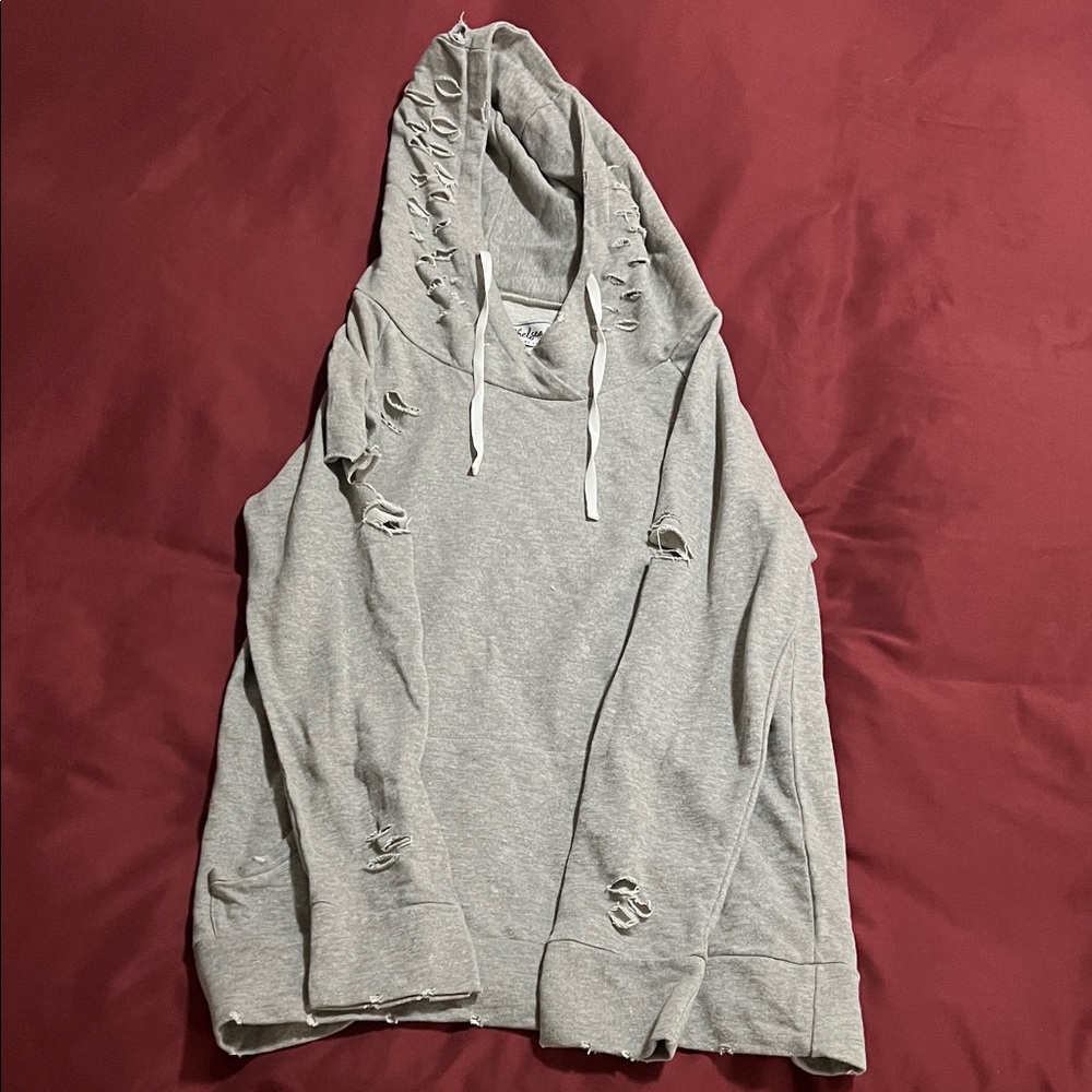 Distressed Gray Hoodie